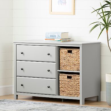 South Shore Cotton Candy 3-Drawer Dresser with Baskets
