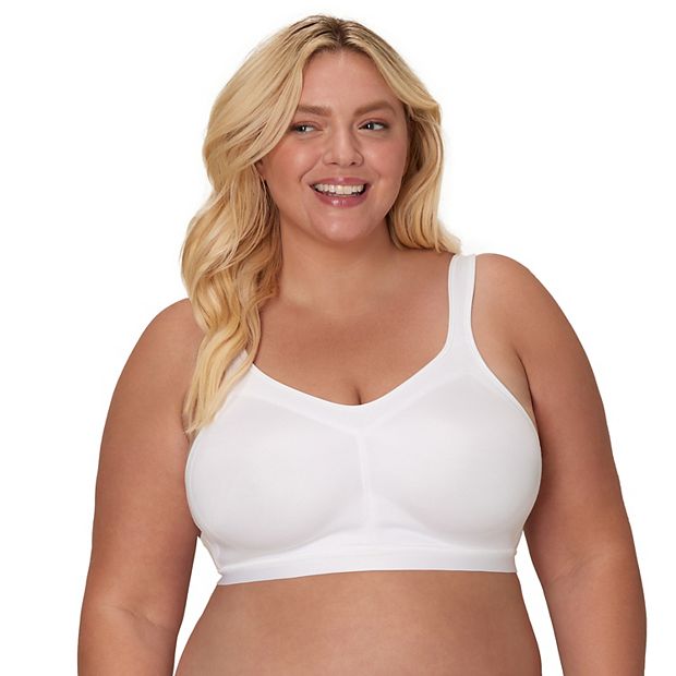 Playtex Secrets Perfectly Smooth Wireless Bra White Stripe 40DD Women's