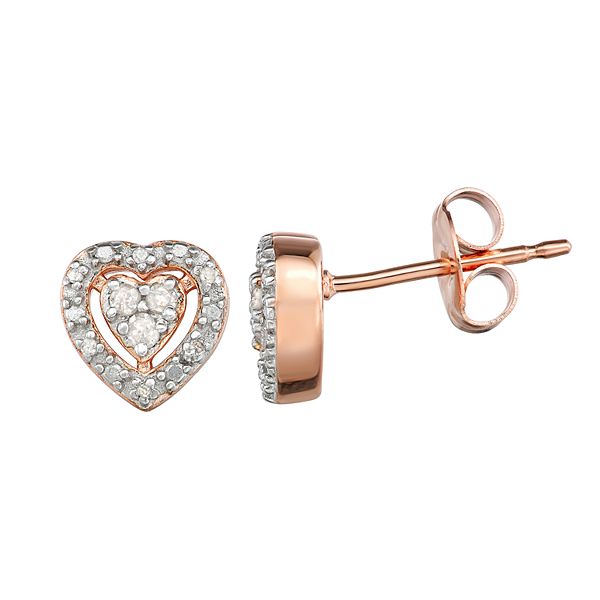 70以上 rose gold diamond heart earrings 302459-Rose gold heart shaped