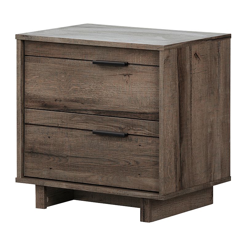 South Shore Fynn 2-Drawer Nightstand Table, Brown
