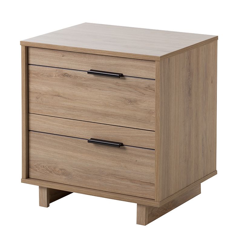 South Shore Fynn 2-Drawer Nightstand Table, Beig/Green