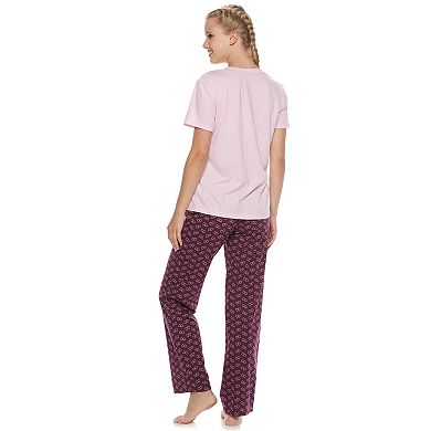 Juniors' SO® Besties Graphic Sleep Tee & Pant Pajama Set