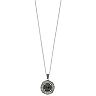 Lavish by TJM Sterling Silver Black Onyx & Marcasite Circle Pendant Necklace