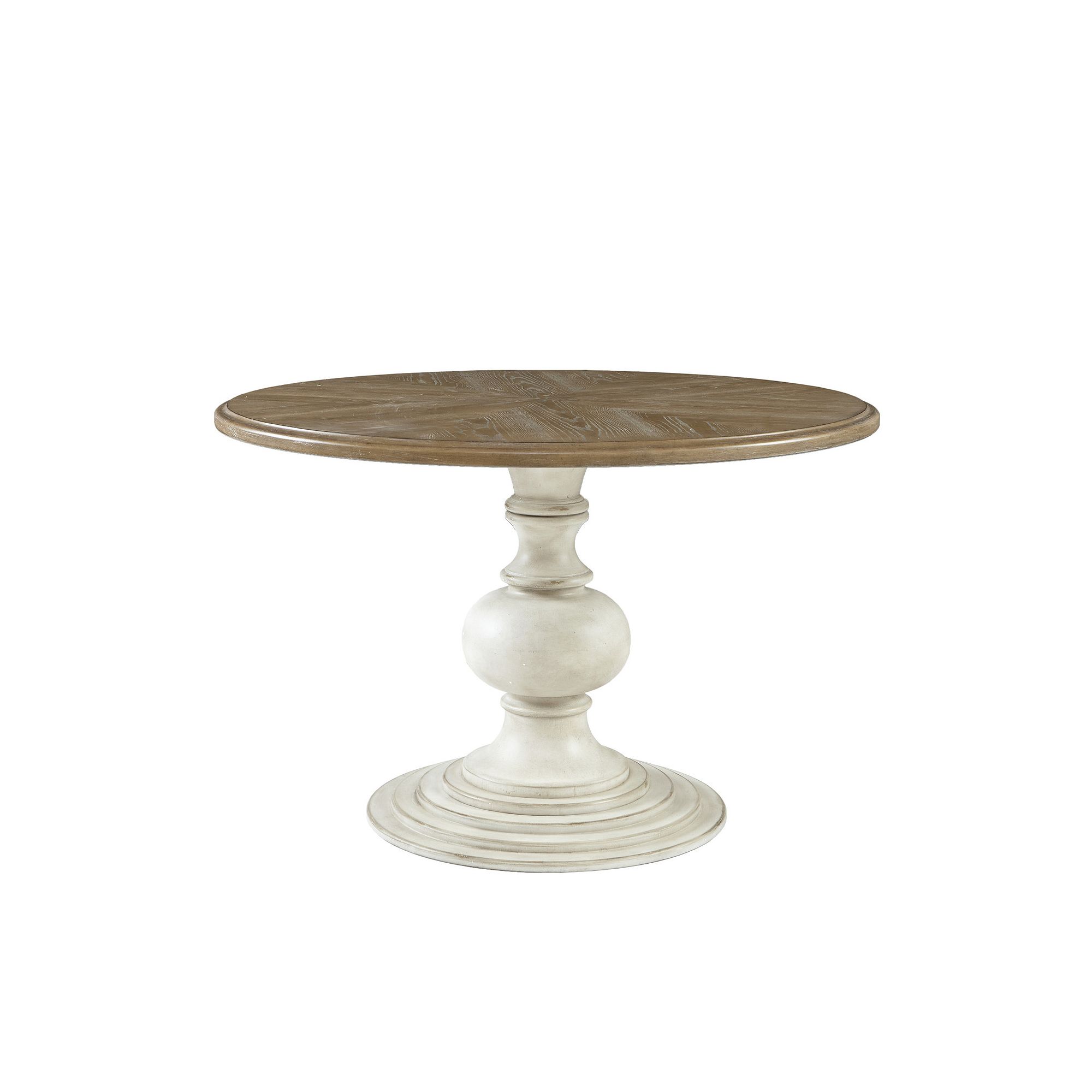 Madison Park Hemlock Round Dining Table, Reclaimed Brown Cream