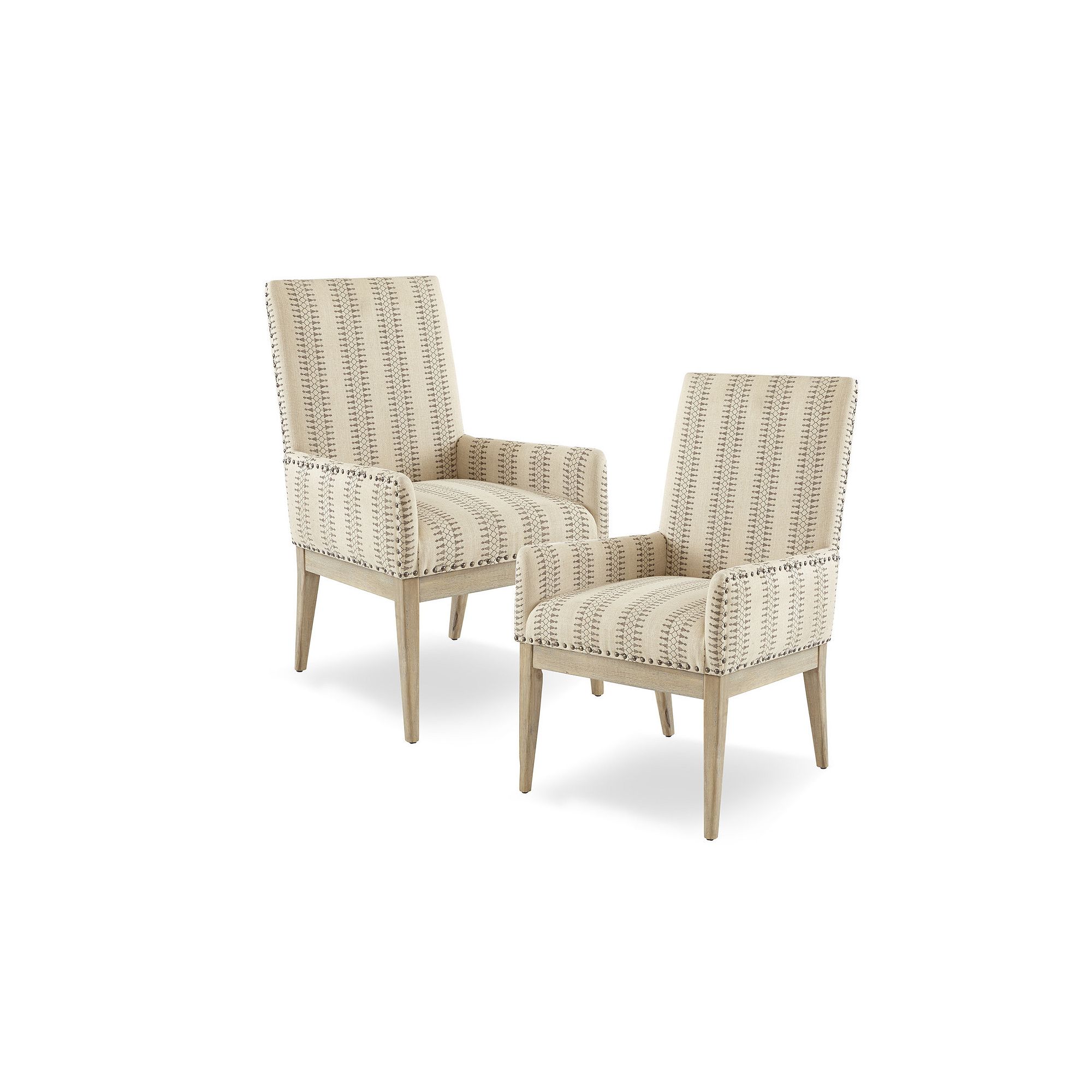 Madison Park Regina Arm Dining Chair 2-Piece Set, Natural
