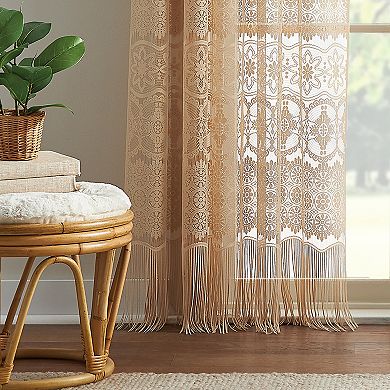 CHF Boho Lace Pole-Top Sheer Curtains