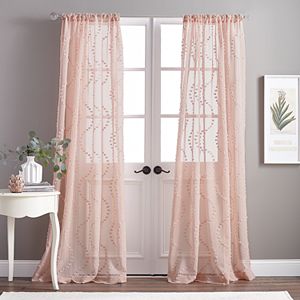 Exclusive Home 2 Pack Tassels Embellished Sheer Window Curtains