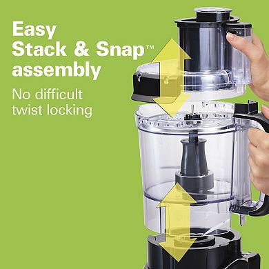 Hamilton Beach 12-Cup Stack & Snap Food Processor with Bonus Disc