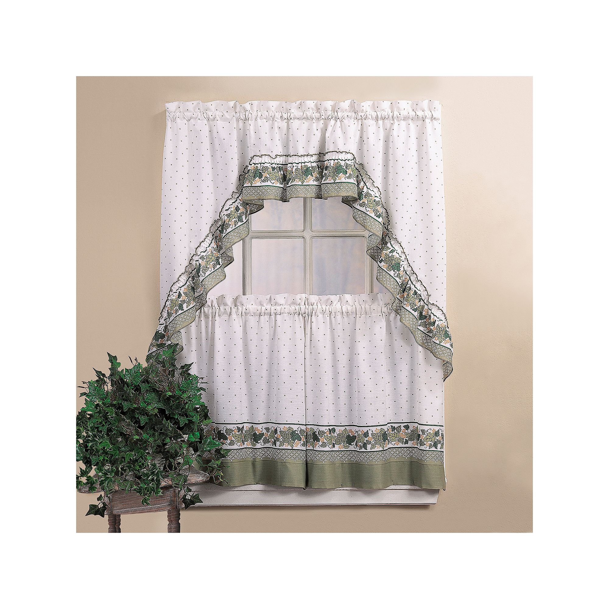 CHF Cottage Ivy 36 Valance Tier Set, Multi