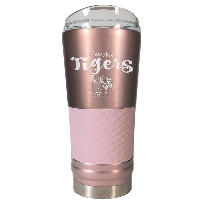 Memphis Tigers 24-Ounce Draft Rose Gold Tumbler, Pink