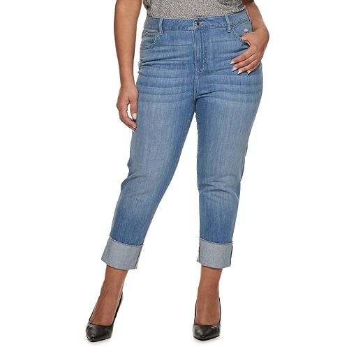Plus Size Jennifer Lopez Midrise Boyfriend Jeans