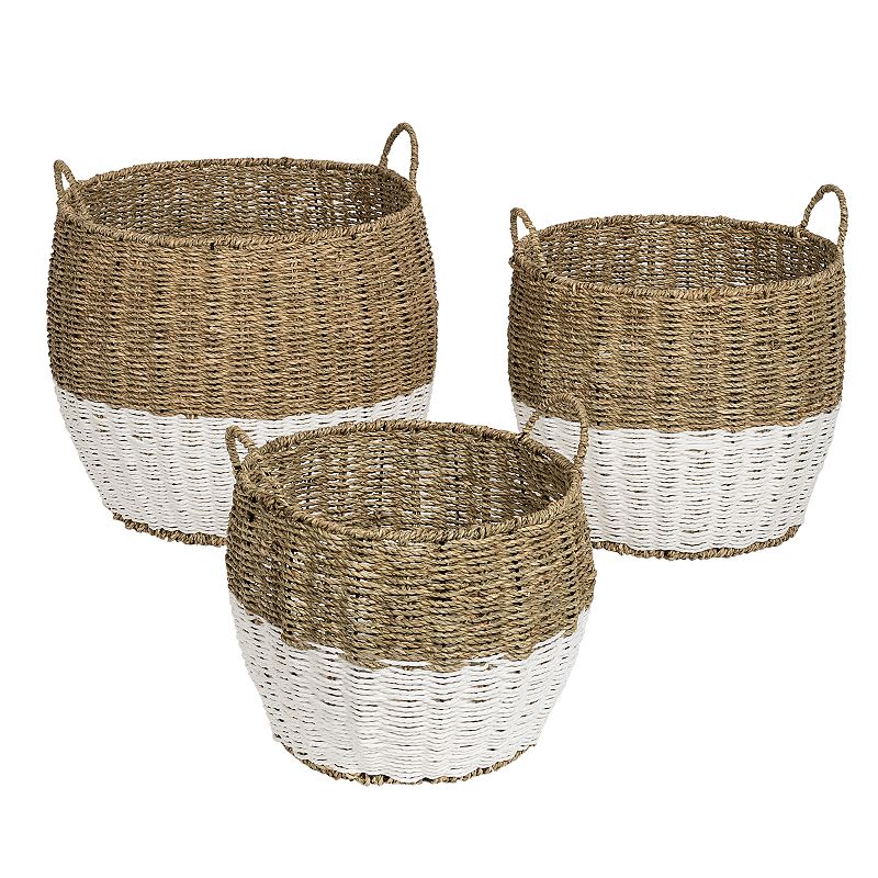 Honey-Can-Do 3-piece Round Nesting Basket Set, Brown