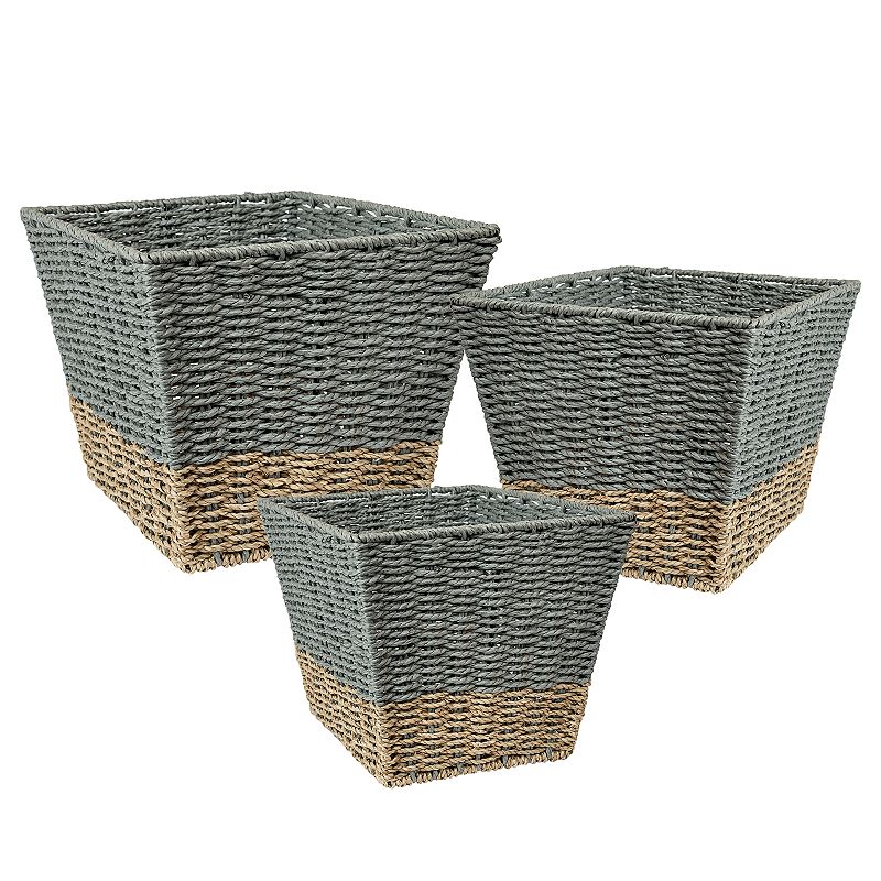Honey-Can-Do 3-piece Nesting Basket Set, Grey