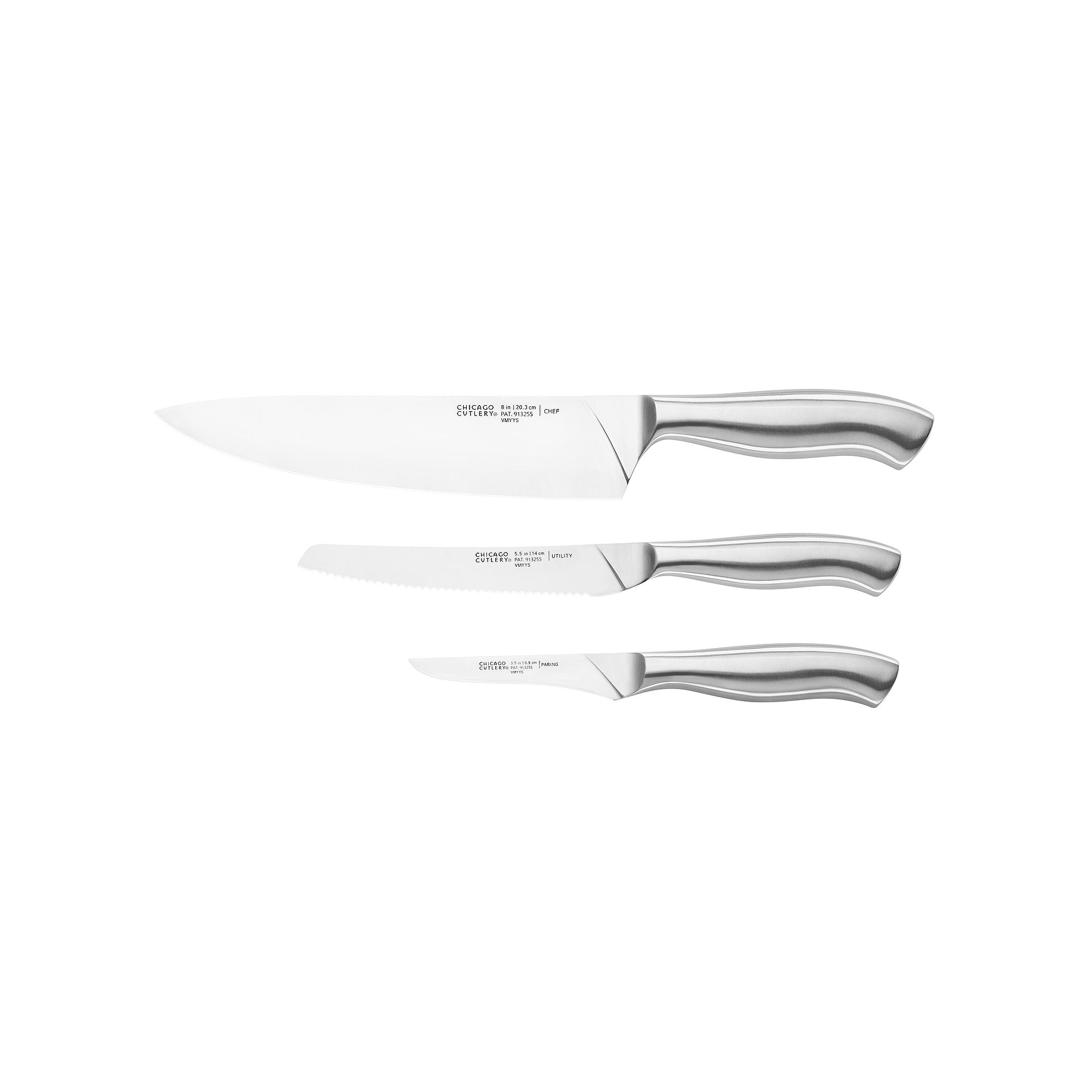 Chicago Cutlery Insignia Steel Guided Grip 3-pc. Knife Set, Color