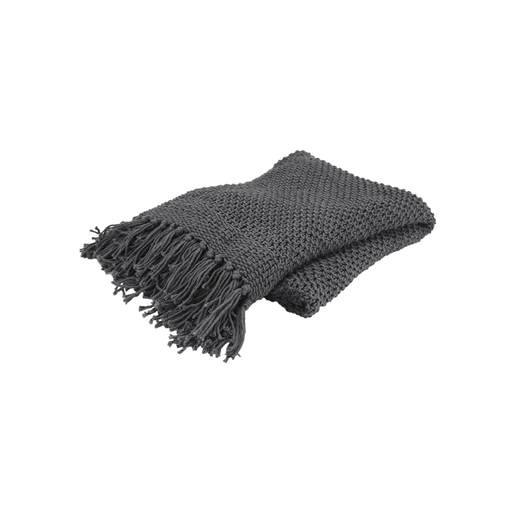 Rizzy Home Linda Knit Throw, Gray
