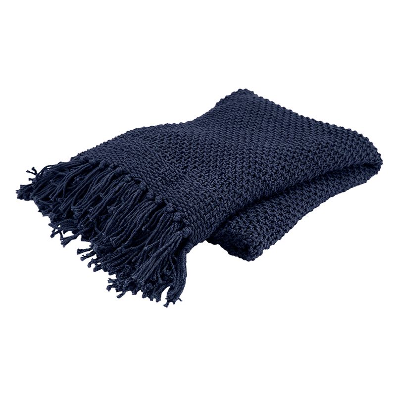 Rizzy Home Linda Knit Throw, Blue