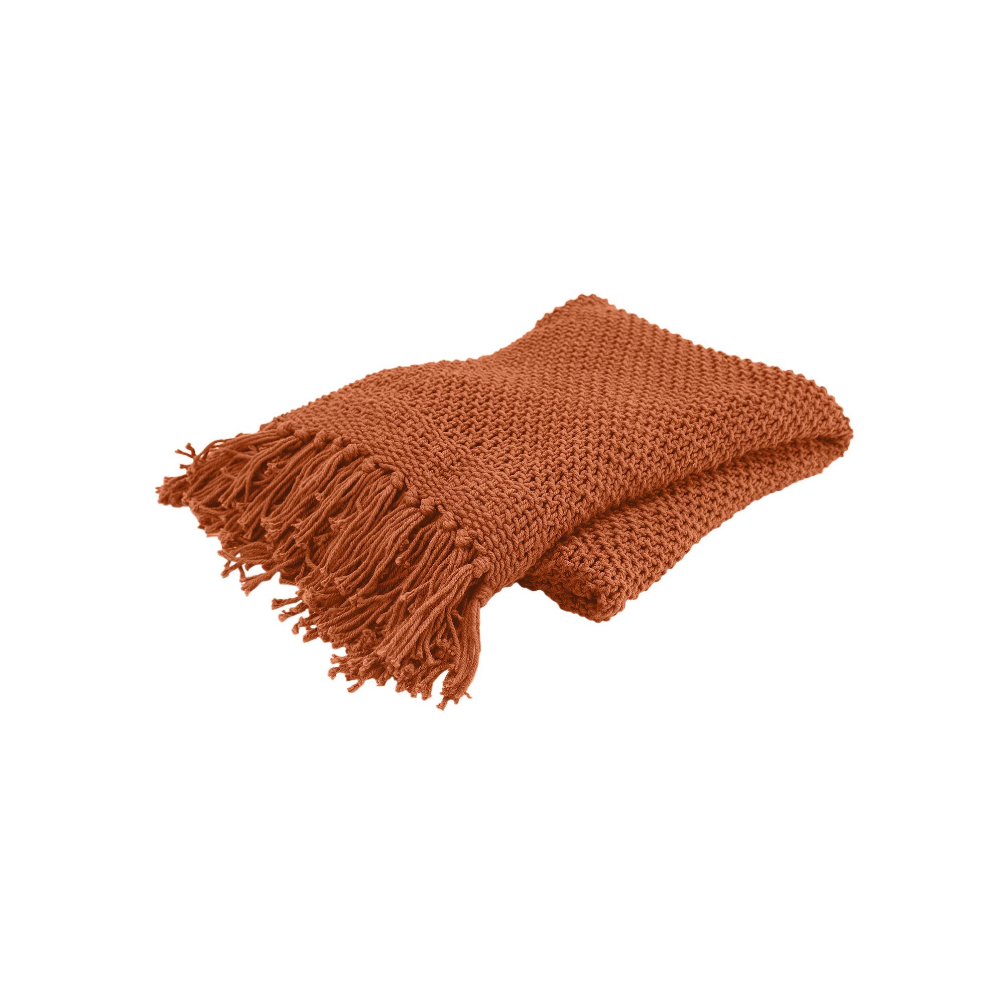 Rizzy Home Linda Knit Throw, Orange Natural