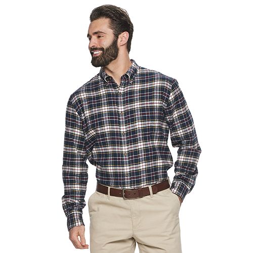 Big & Tall Croft & Barrow® Extra-Soft Flannel Button-Down Shirt