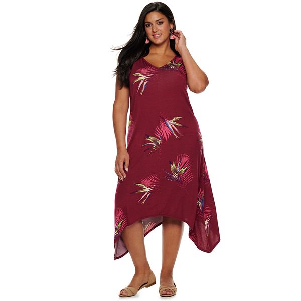 Plus Size Apt. 9® Shark-Bite Strappy Midi Dress