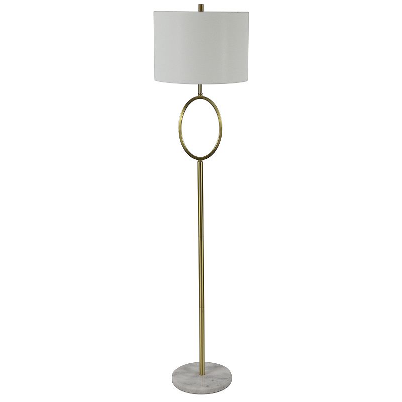 Ava Steel Floor Lamp with Marble Base, Multicolor
