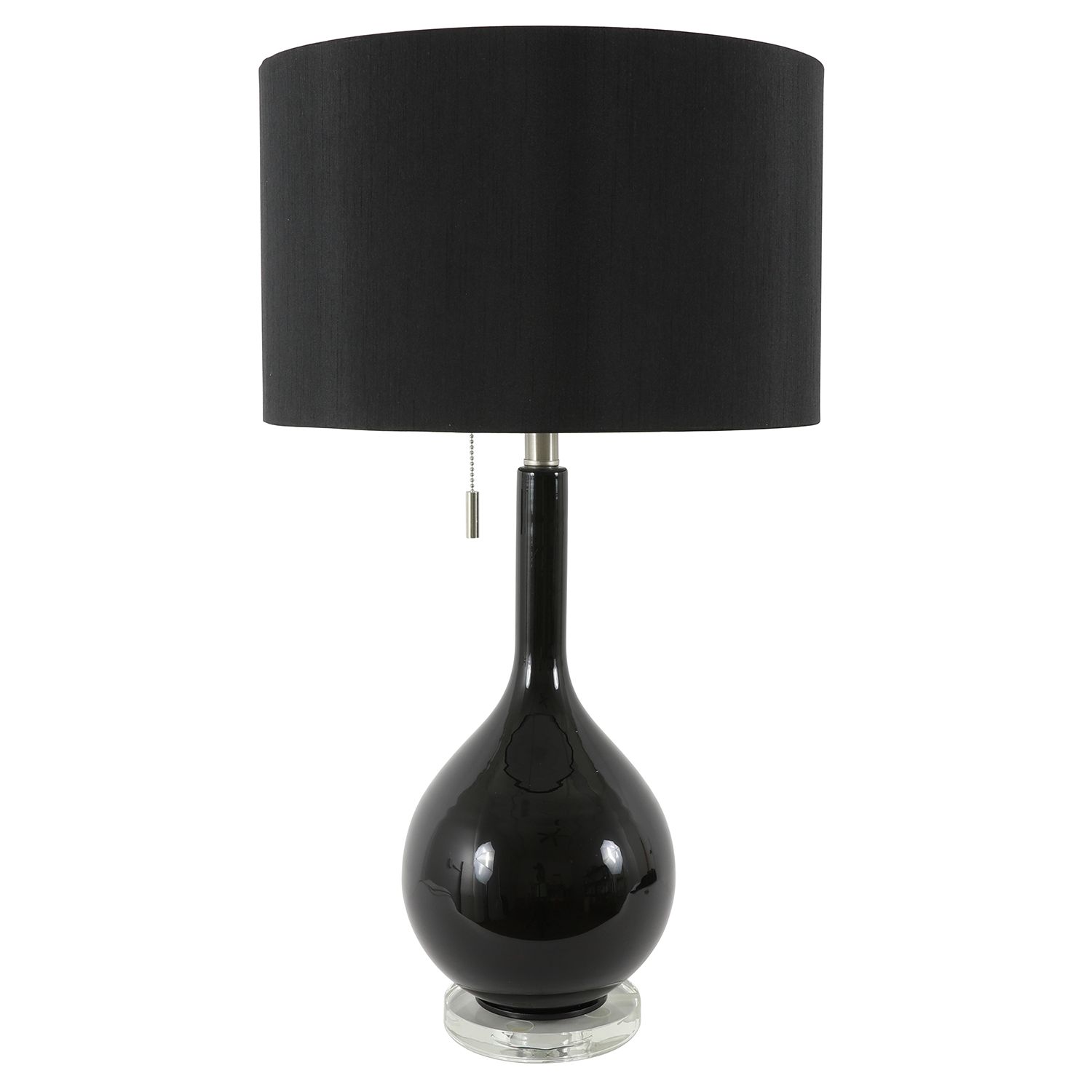 black and crystal table lamp