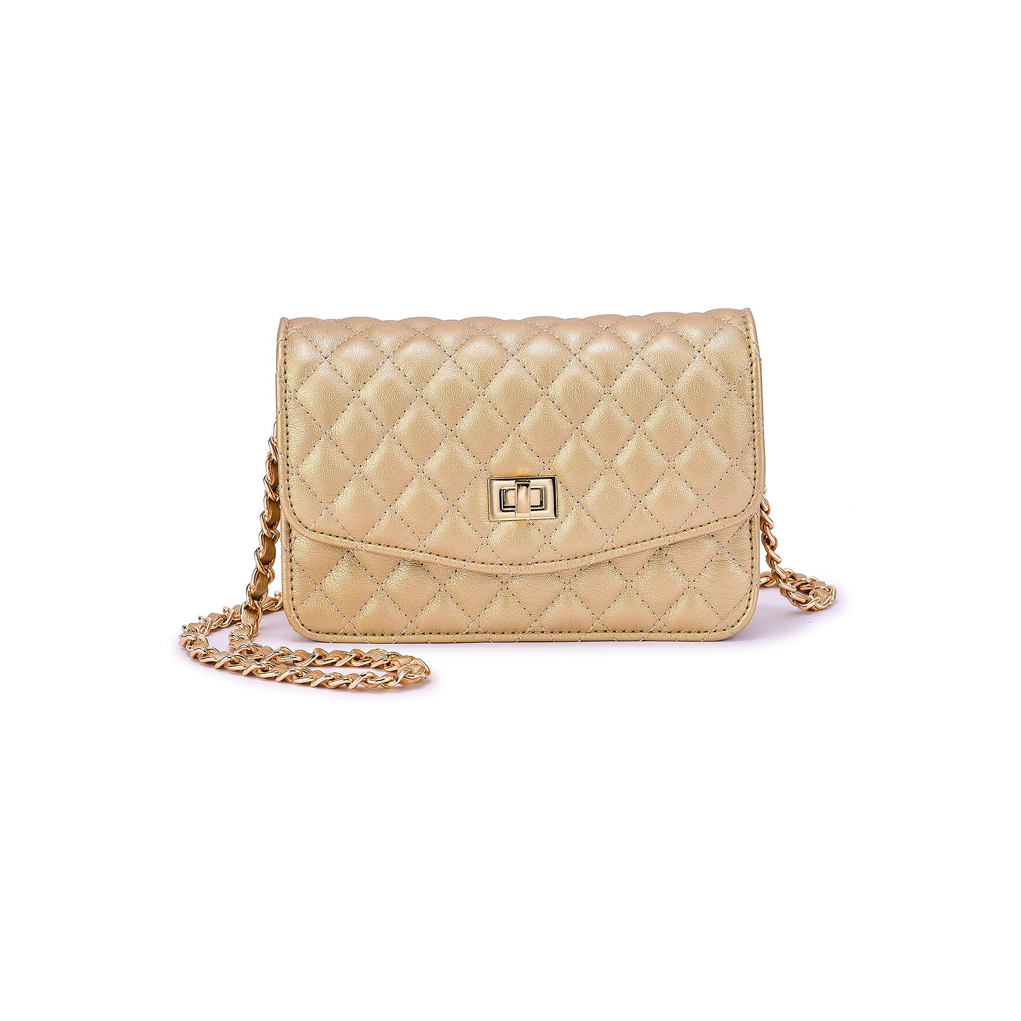 Mellow World Amanda Quilted Crossbody Wallet, Champange