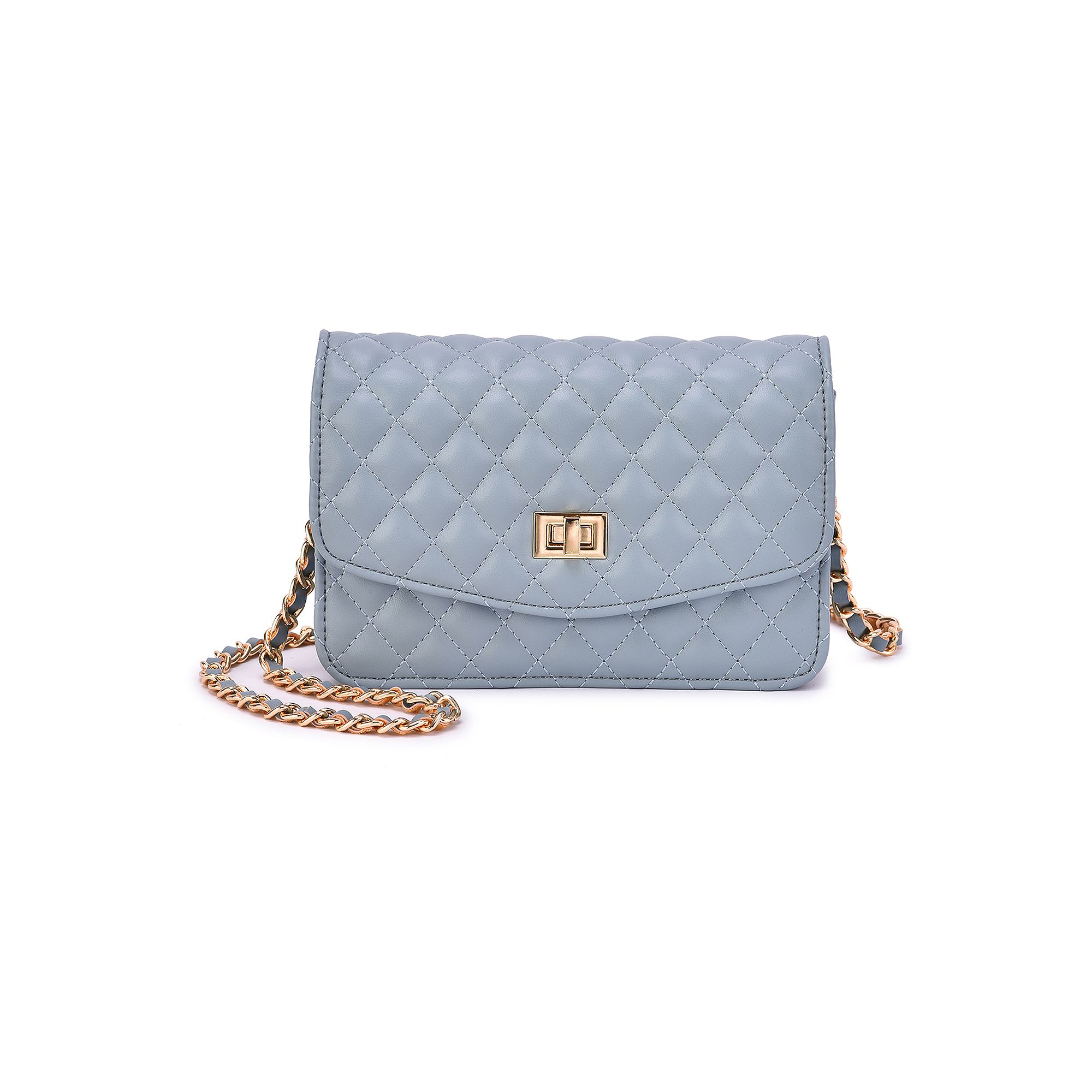 Mellow World Amanda Quilted Crossbody Wallet, Dusty Blue