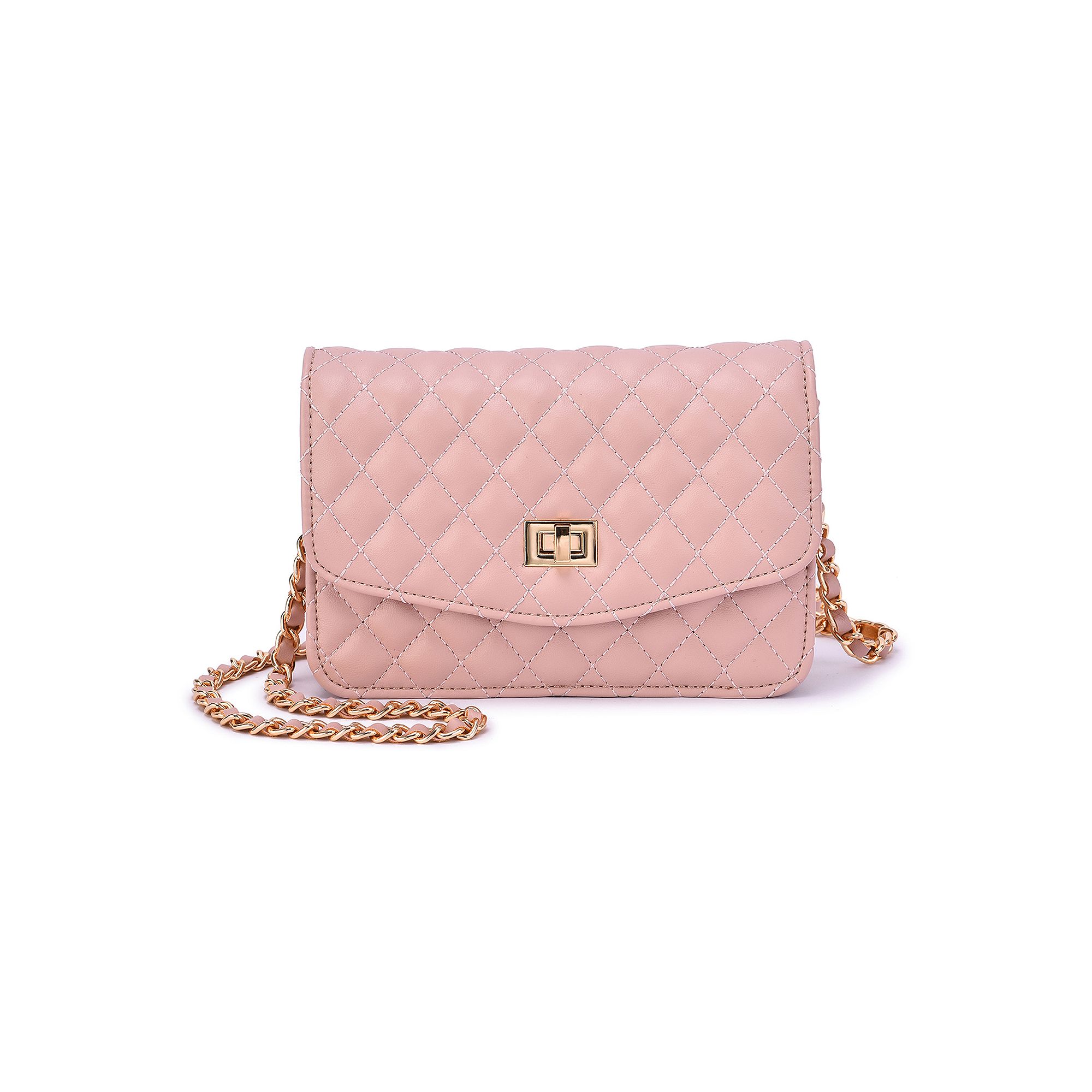 Mellow World Amanda Quilted Crossbody Wallet, Misty Pink