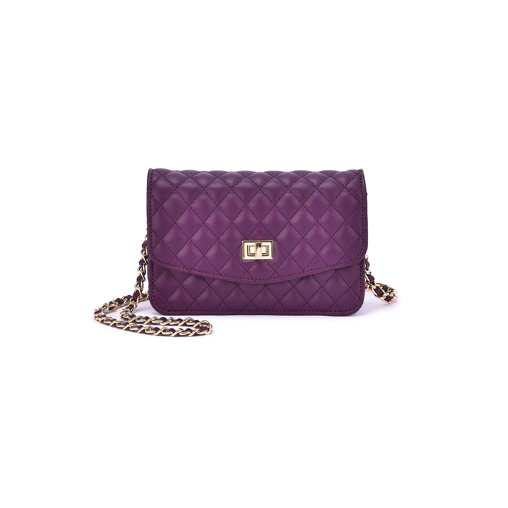 Mellow World Amanda Quilted Crossbody Wallet, Purple
