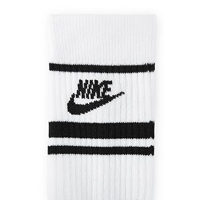 Men's Nike 3-Pack Everyday Essential Striped Crew Socks