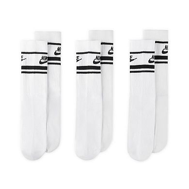 Men's Nike 3-Pack Everyday Essential Striped Crew Socks