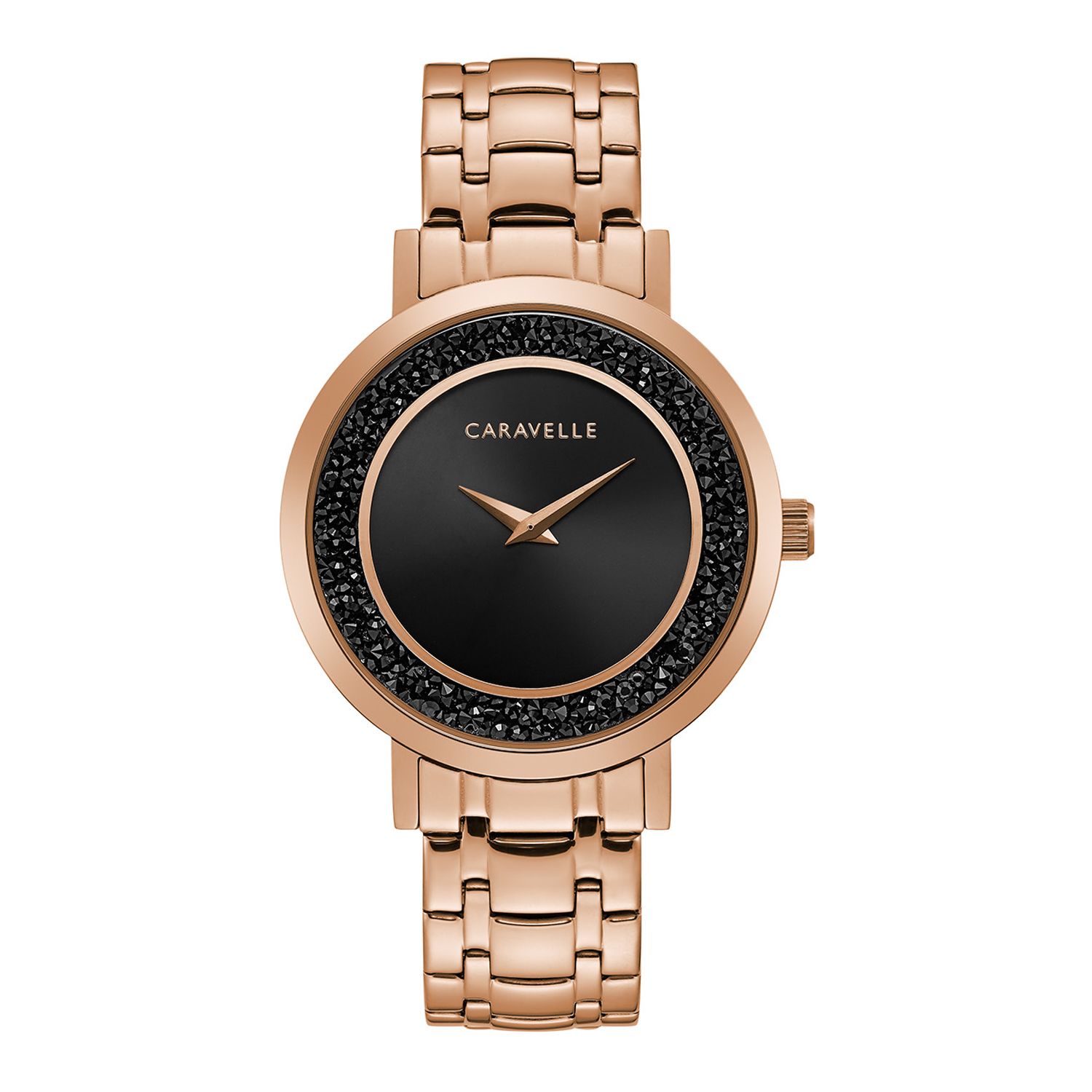 caravelle women's rose gold watch