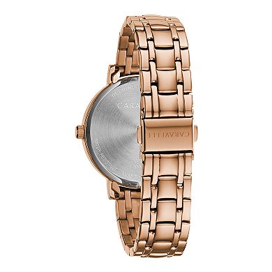 Caravelle by Bulova Women's Rose Gold-Tone Crystal Watch - 44L252
