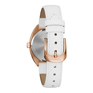 Caravelle by Bulova Women's White Strap Crystal Watch - 44L251