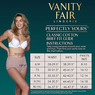 Women's Vanity Fair Lingerie Perfectly Yours Ravissant Classic Cotton 3-Pack Brief Panty Set 15320