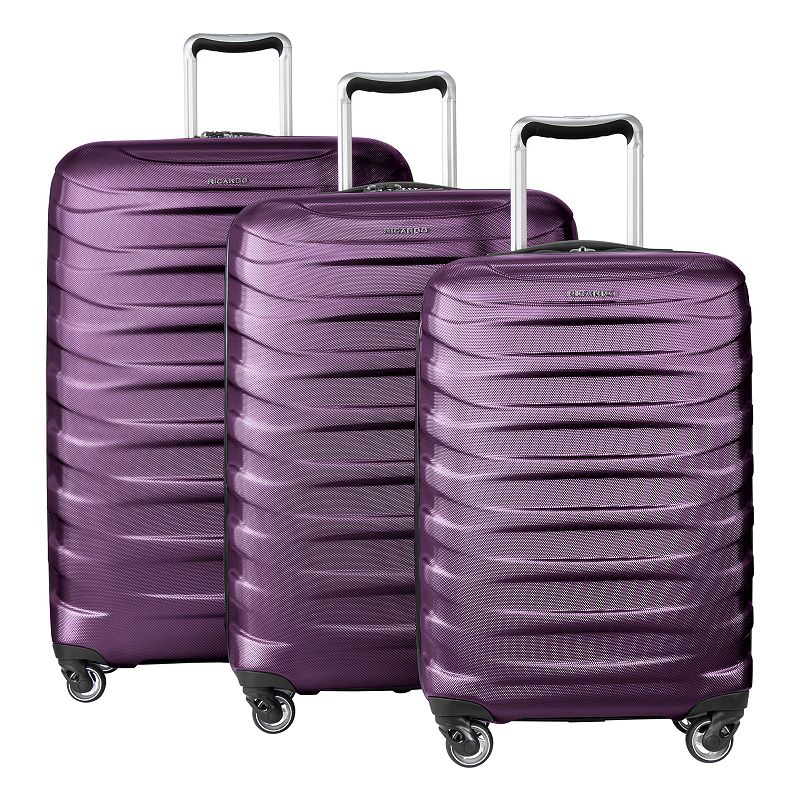 Ricardo Santa Cruz 7.0 Cliff 3-Piece Hardside Spinner Luggage Set, Purple, 