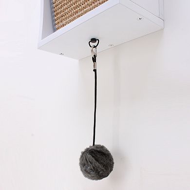 Hauspanther CATchall Wall Mounted Cat Scratcher, Toy Storage & Perch