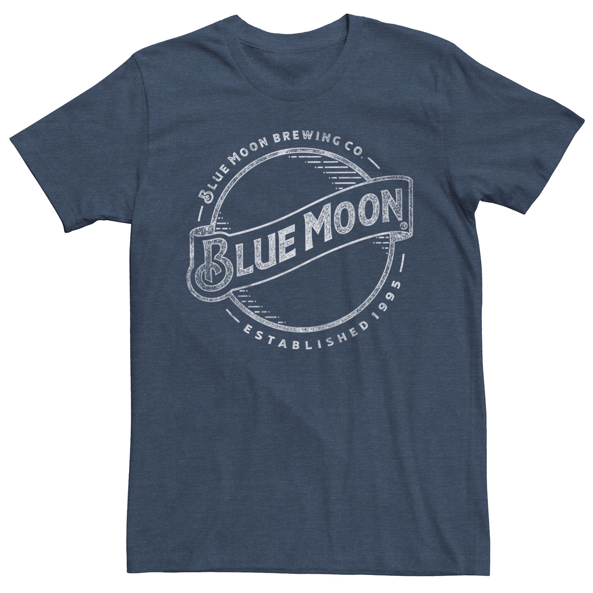 Mens Blue Moon Vintage Logo Tee, Size: Small, Navy Grey