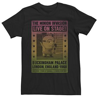 Men's Despicable Me Minions Live On Stage Colorful Poster Flyer Graphic Tee