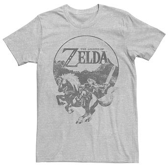 Men's Legend Of Zelda Epona Ride Distressed Logo Graphic Tee