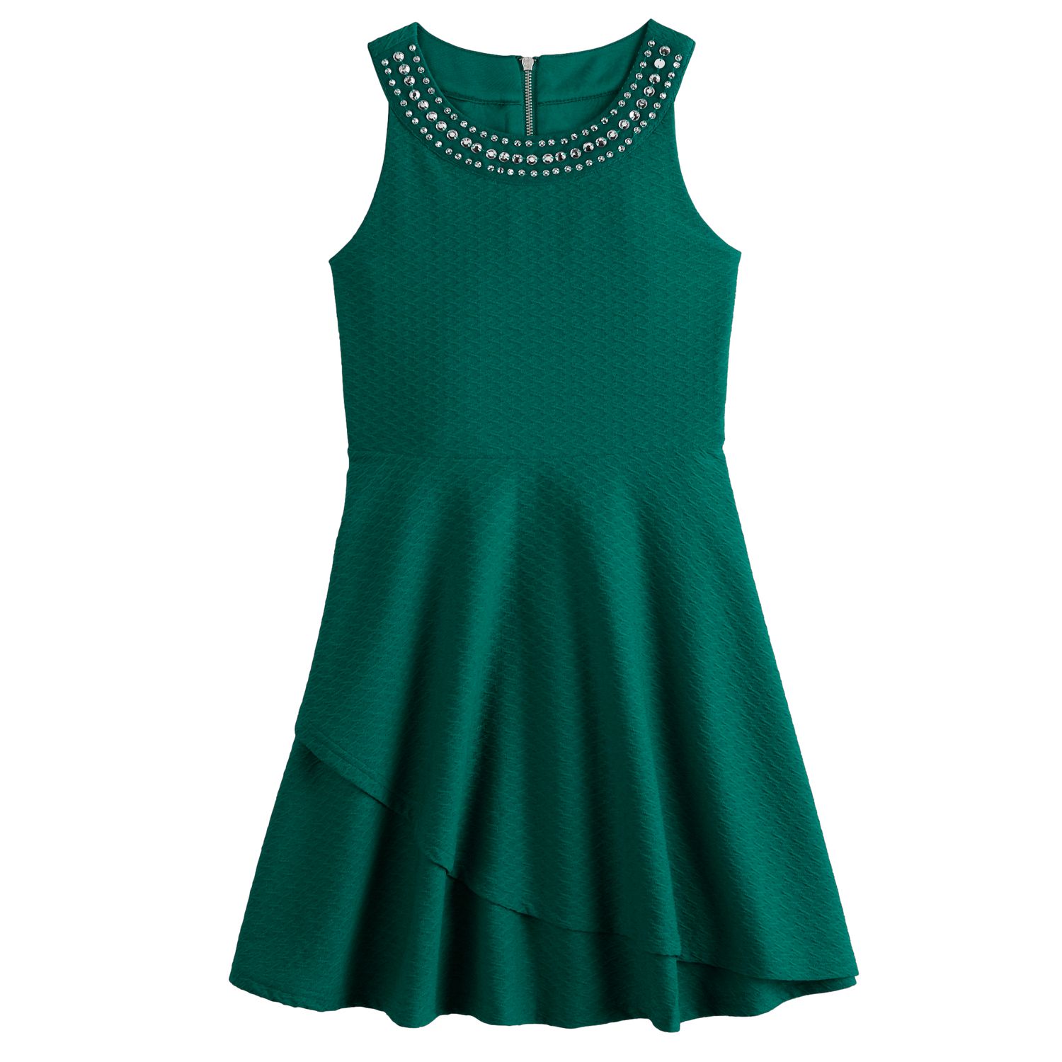 girls green skater dress