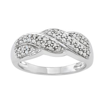 HDI 10k White Gold 1/4 Carat T.W. Diamond Twist Ring