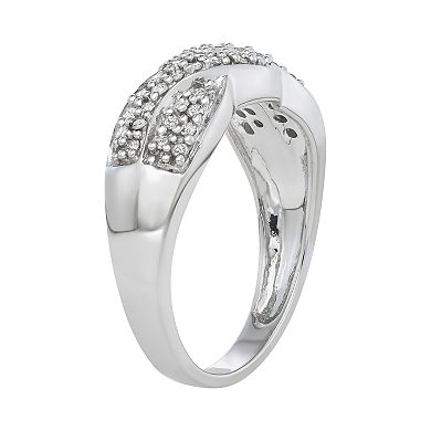 HDI 10k White Gold 1/4 Carat T.W. Diamond Twist Ring