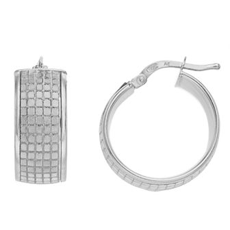 Sterling Silver Mosaic Glitter Hoop Earrings