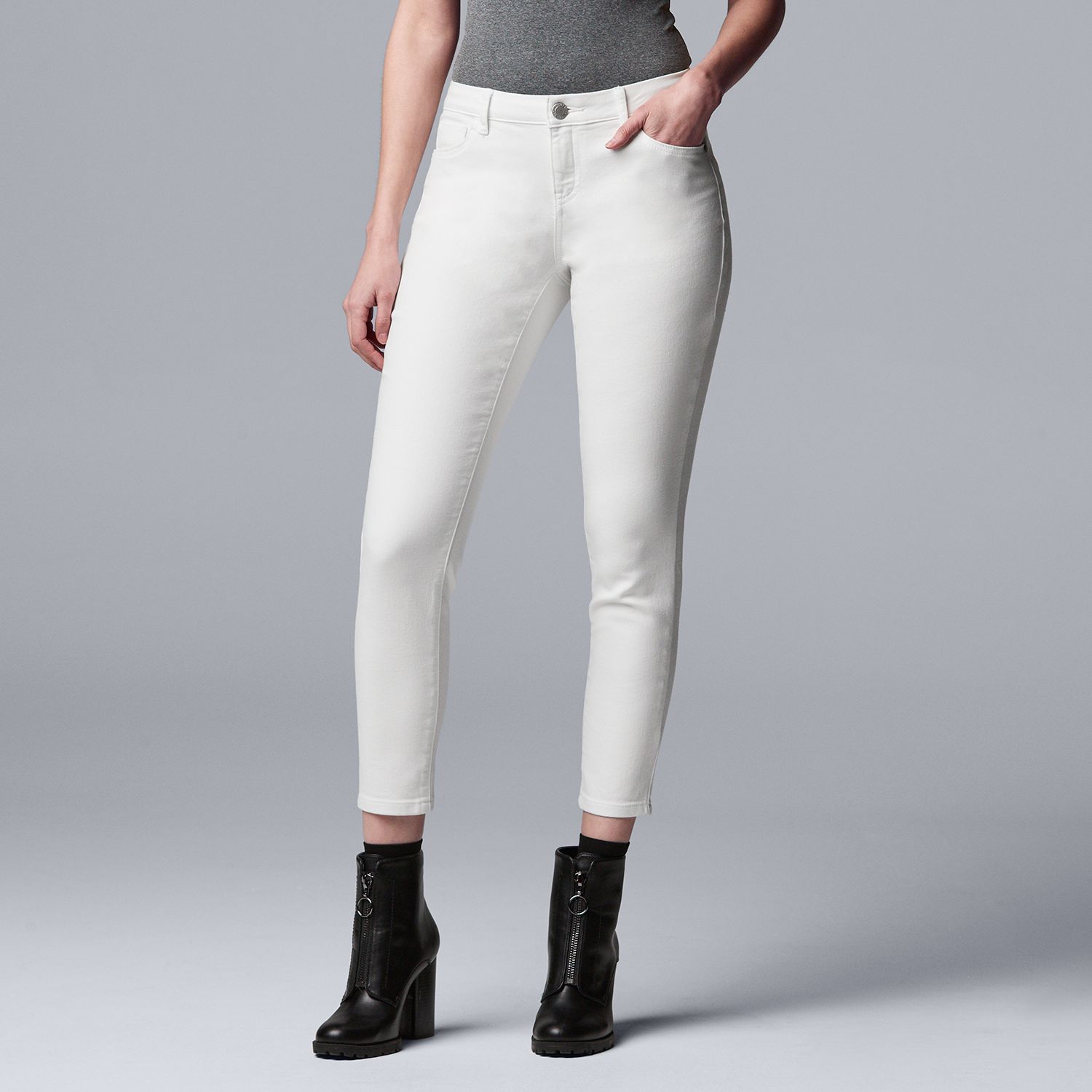 simply vera skinny mid rise pants