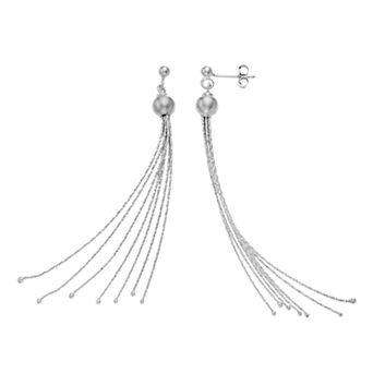 Sterling Silver Bead Tassel Earrings