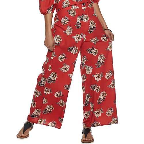 Juniors' Live To Be Spoiled Clean Front Printed Pants