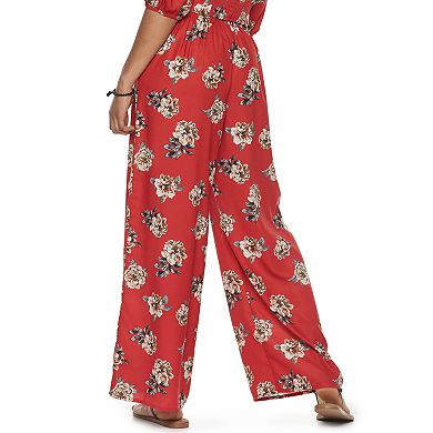 Juniors' Live To Be Spoiled Clean Front Printed Pants