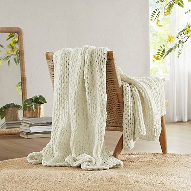 Madison Park Chunky Double Knit Handmade Throw