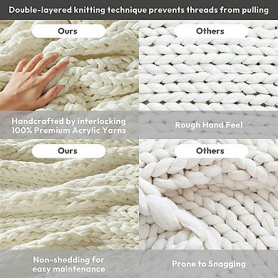 Madison Park Chunky Double Knit Handmade Throw